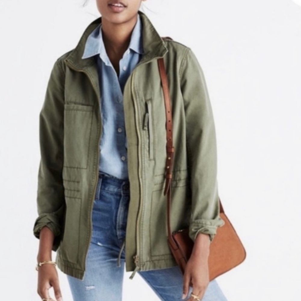 Madewell Passage Lightweight Jacket Military Utility Jacket Size Small Green S